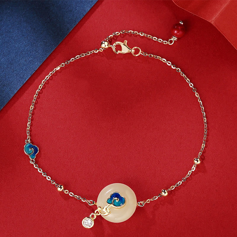 Natürliches Hetian Jade Glücksverheißendes Wolkenarmband