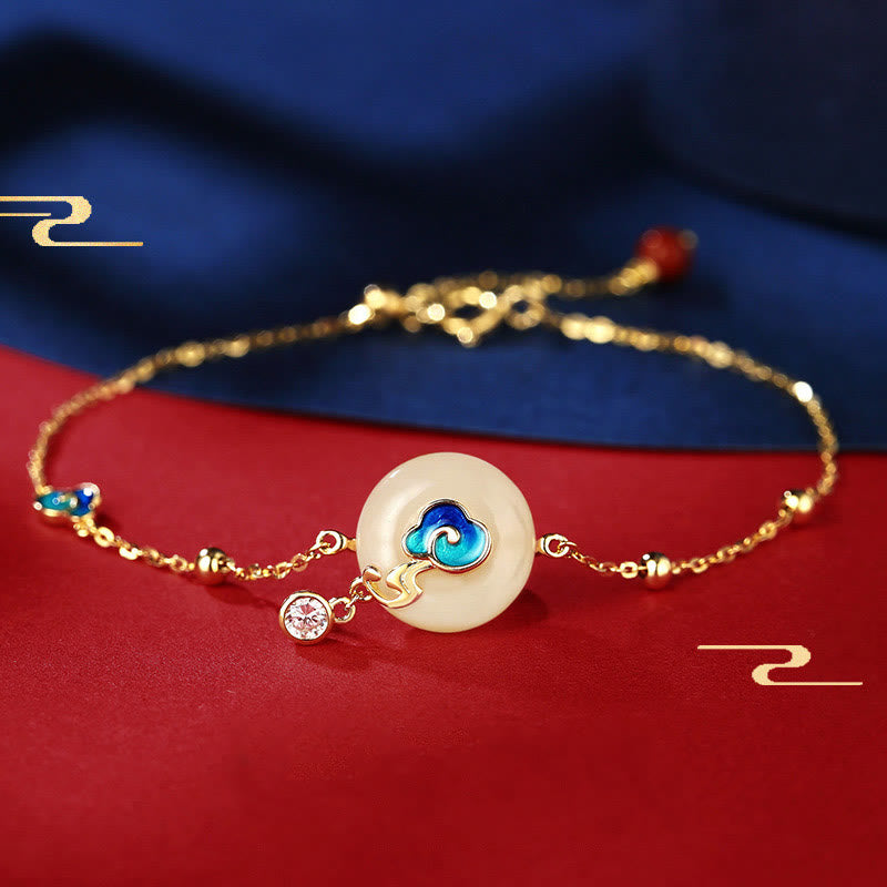 Natürliches Hetian Jade Glücksverheißendes Wolkenarmband