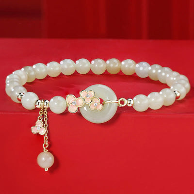 Natürliche Hetian Jade Peace Schnalle Armband Halskette