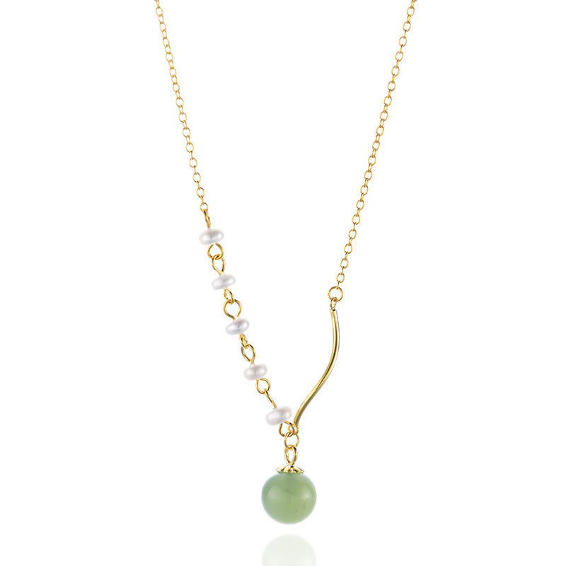 Natürliche Hetian Jade Perle Glücksperlen Halskette für Wohlstand