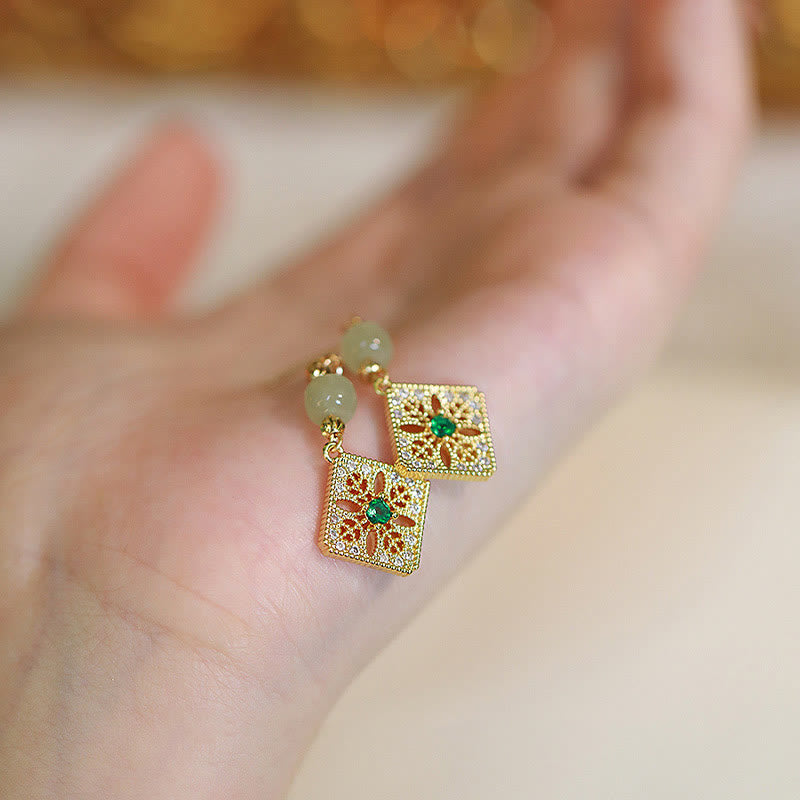 Natürliches Hetian-Jade-Wohlstandsarmband, 14–15 cm