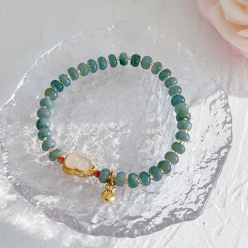 Natürliches Hetian-Jade-Wohlstandsarmband mit PiXiu-Anhänger