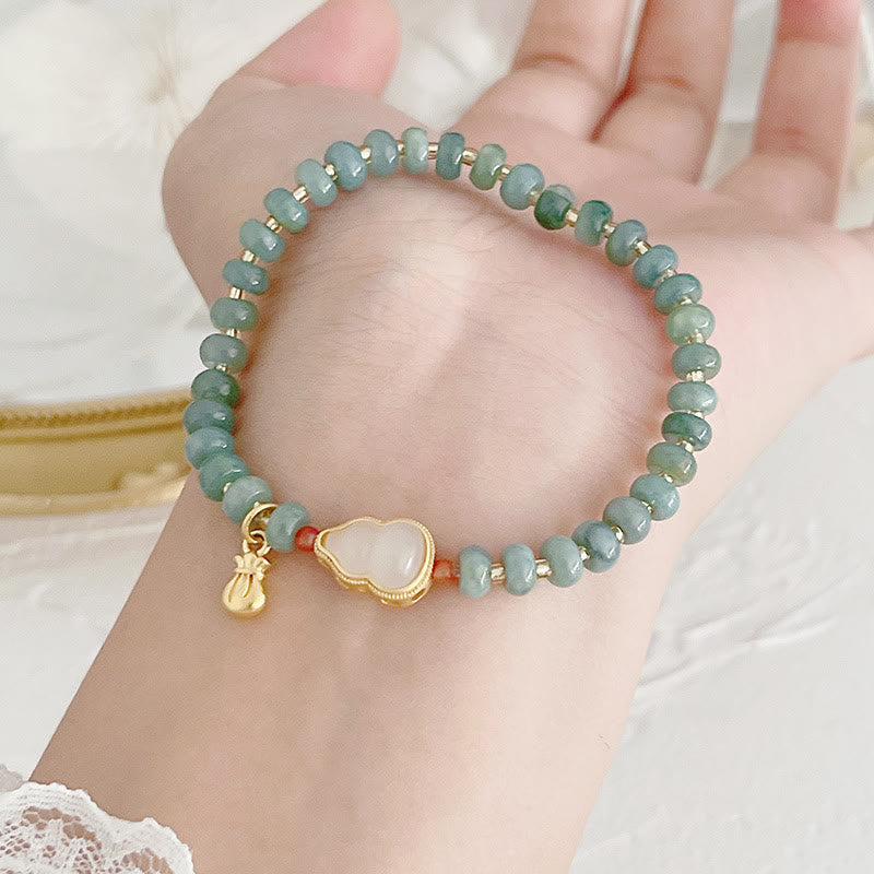 Natürliches Hetian-Jade-Wohlstandsarmband mit PiXiu-Anhänger