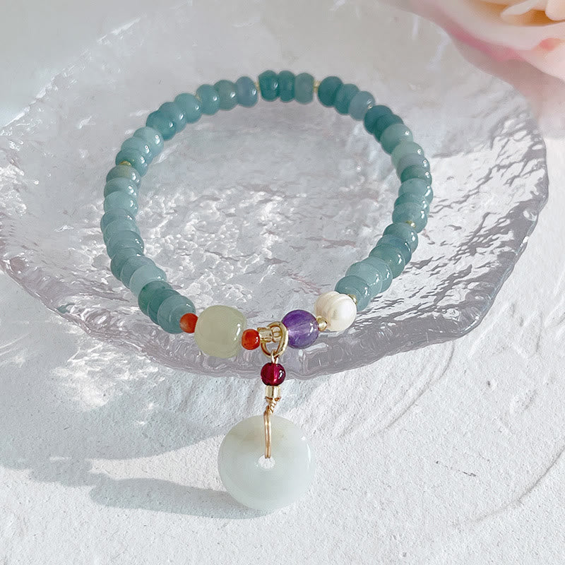 Natürliches Hetian-Jade-Wohlstandsarmband mit PiXiu-Anhänger