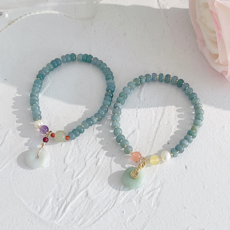 Natürliches Hetian-Jade-Wohlstandsarmband mit PiXiu-Anhänger