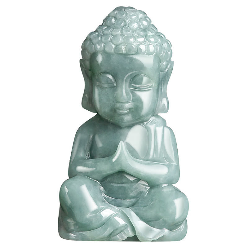 Natürliche Jade Buddha Amulett Halskette | Meditation &amp; Gelassenheit