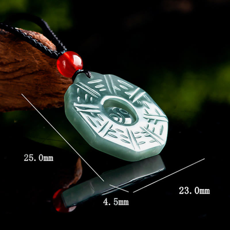 Natürliche Jade Feng Shui Bagua Yin Yang Wohlstand Halskette