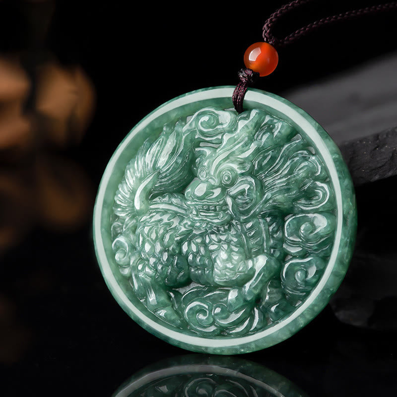 Natürliche Jade Kirin Fülle Halskette | Wohlstand &amp; Glück