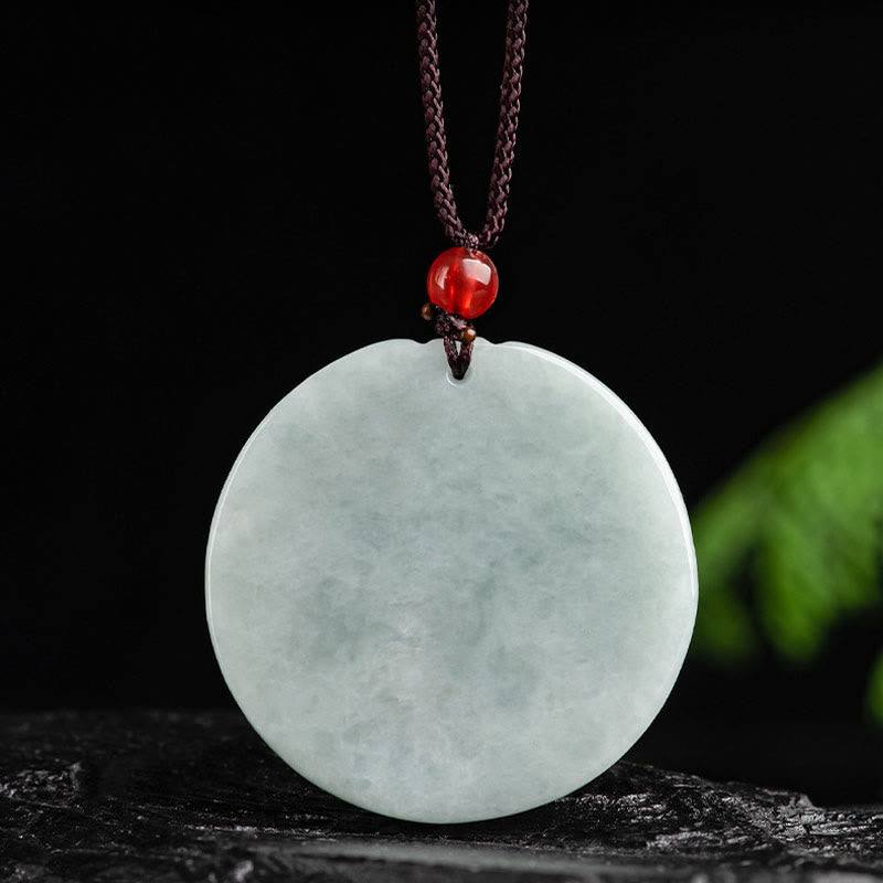 Natürliche Jade Lotusblüte geschnitzte Wohlstandskette