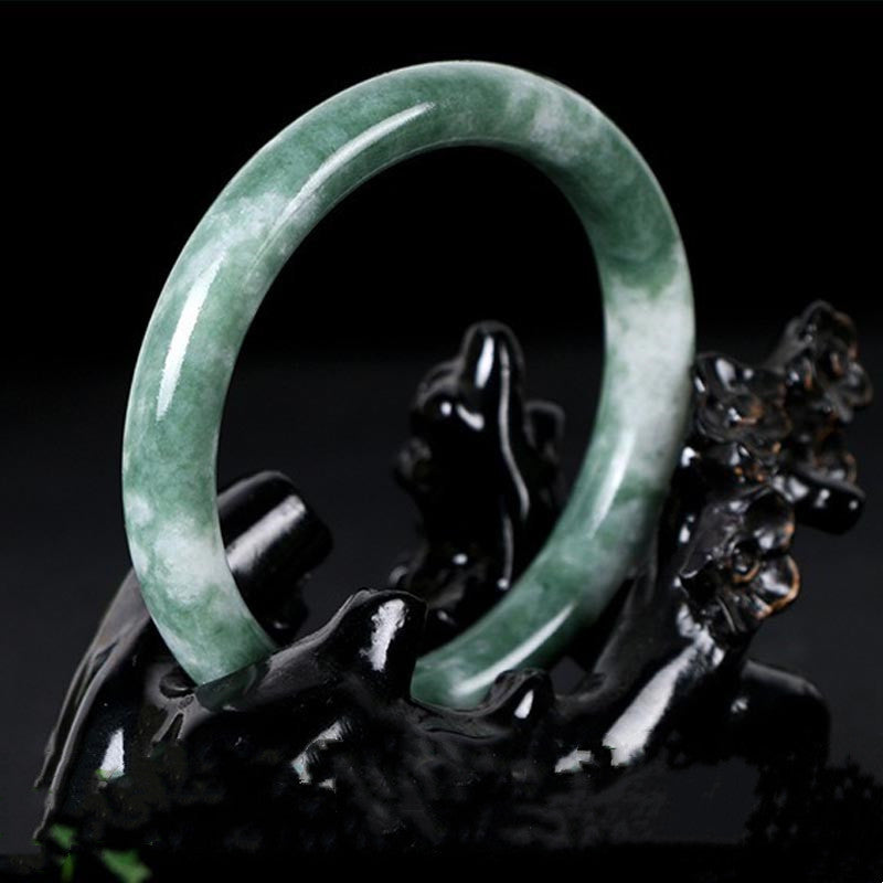 Armreif aus natürlicher Jade mit Glücksgefühlen, 58–60 mm