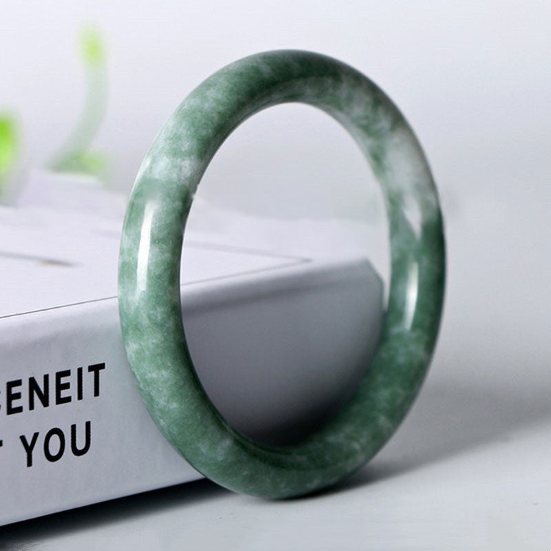 Armreif aus natürlicher Jade mit Glücksgefühlen, 58–60 mm