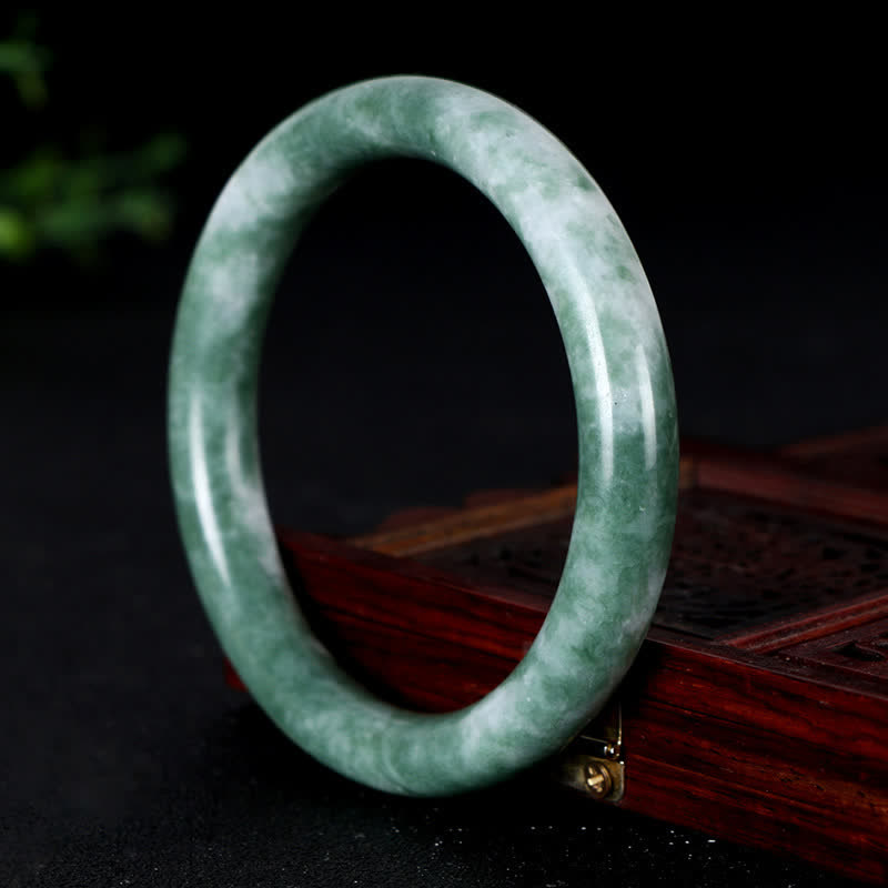 Armreif aus natürlicher Jade mit Glücksgefühlen, 58–60 mm