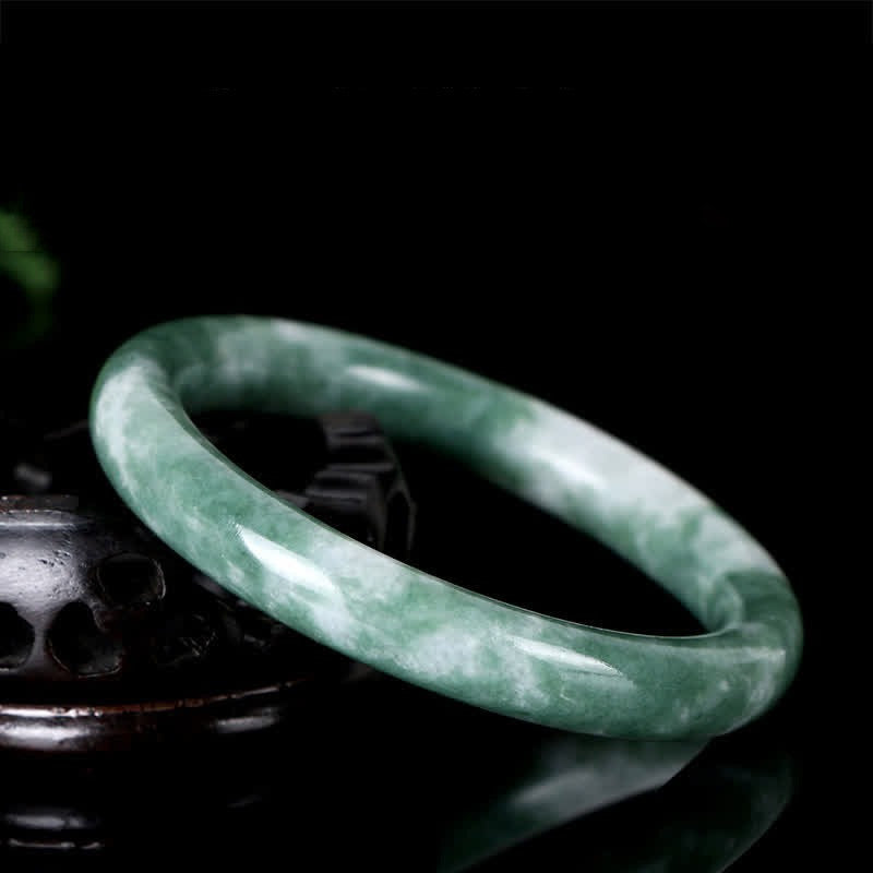 Armreif aus natürlicher Jade mit Glücksgefühlen, 58–60 mm