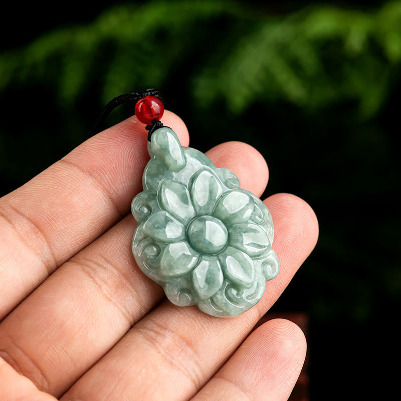 Halskette mit natürlichem Jade-Glücksanhänger | Wohlstand und Fülle