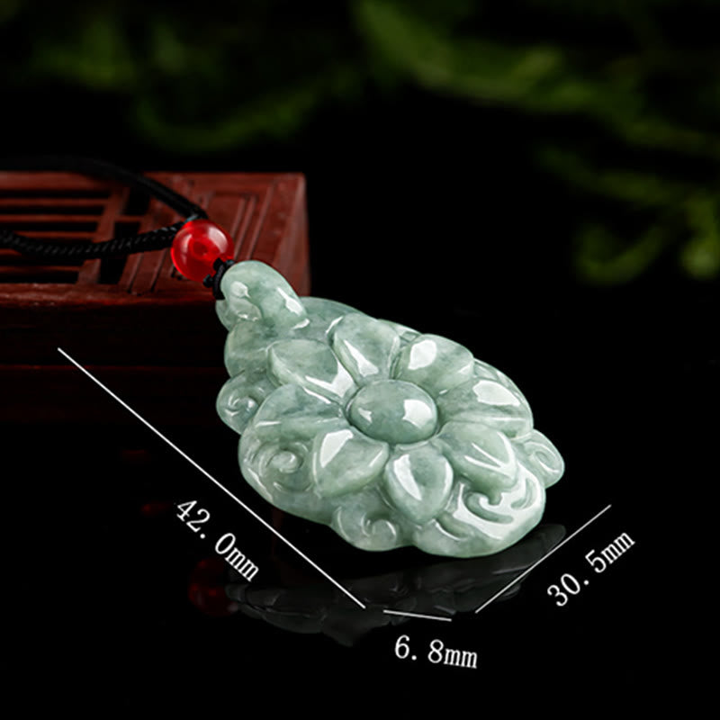 Halskette mit natürlichem Jade-Glücksanhänger | Wohlstand und Fülle