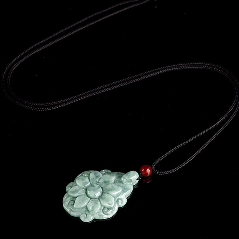 Halskette mit natürlichem Jade-Glücksanhänger | Wohlstand und Fülle