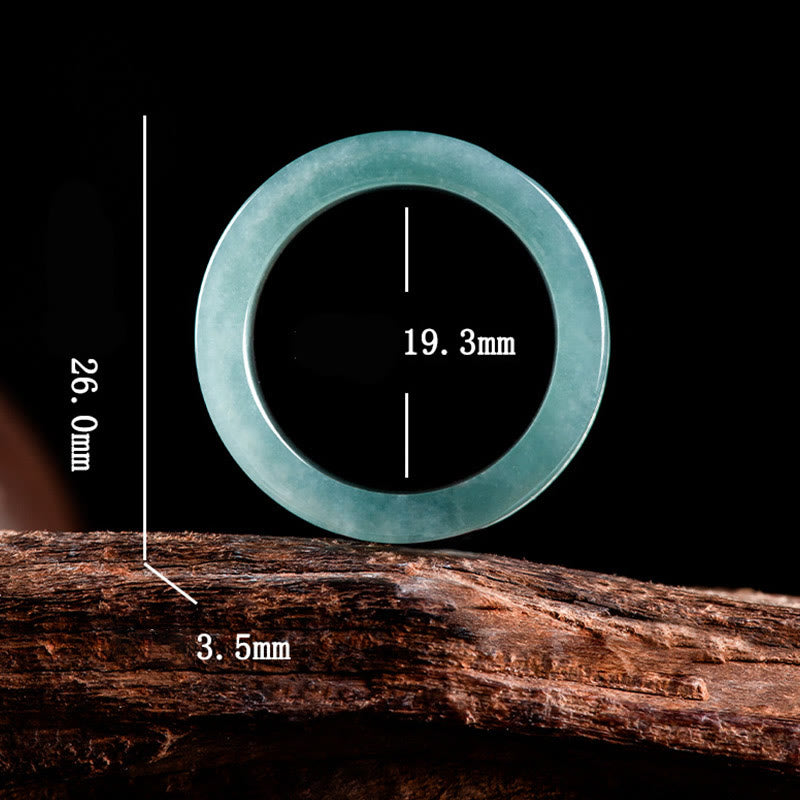 Natürlicher Jade Om Mani Padme Hum Wohlstandsring 18mm