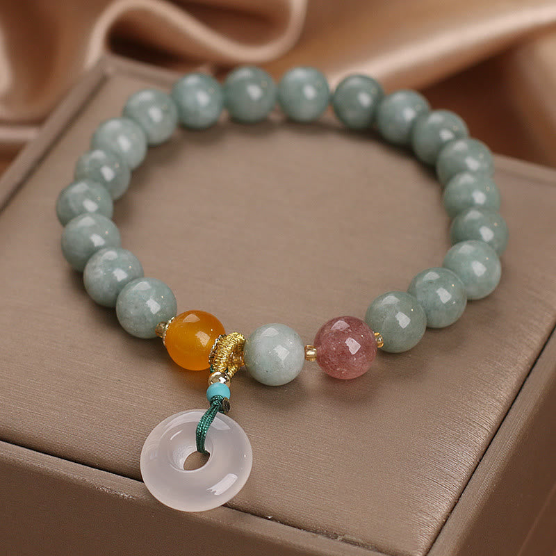 Natürliches Jade-Peace-Armband mit Schnalle für Wohlstand und Überfluss