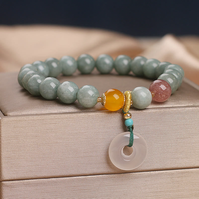 Natürliches Jade-Peace-Armband mit Schnalle für Wohlstand und Überfluss