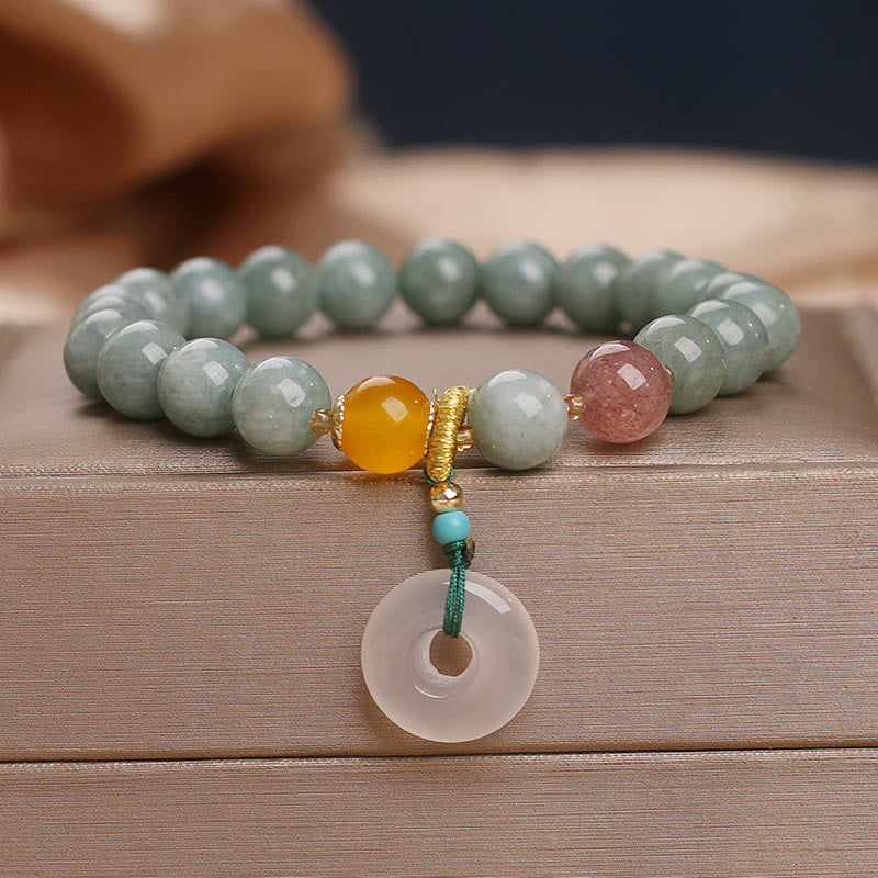 Natürliches Jade-Peace-Armband mit Schnalle für Wohlstand und Überfluss