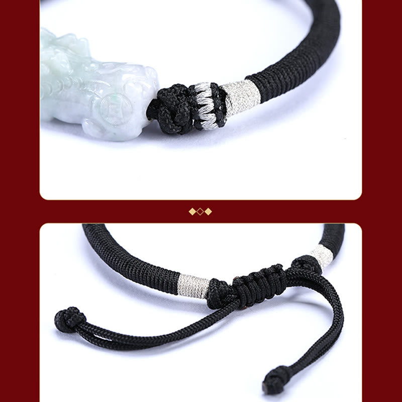 Natürliches Jade-PiXiu-Armband für Glück und Wohlstand, 14–26 cm