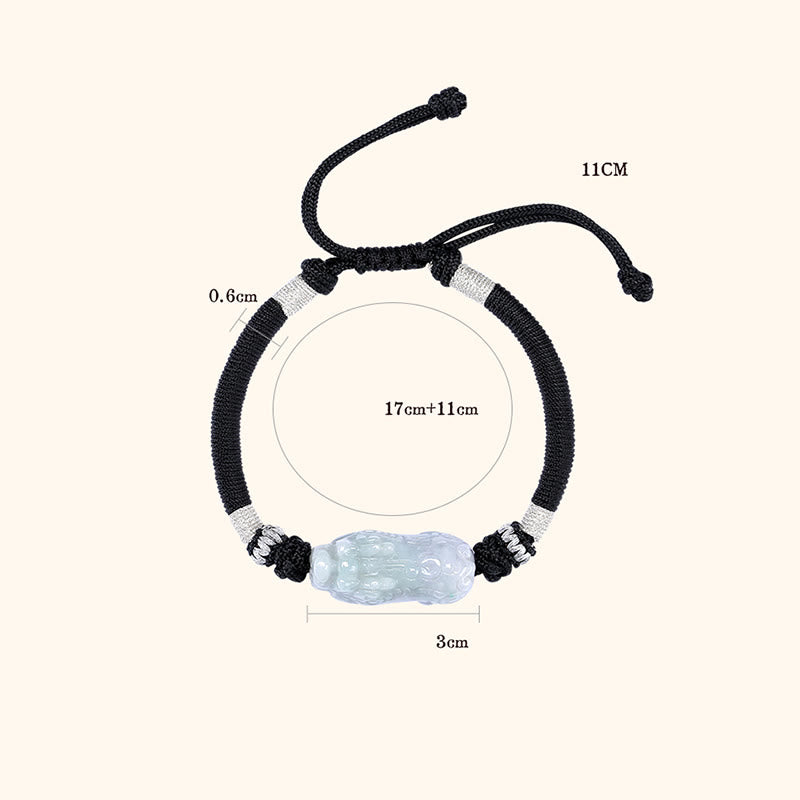 Natürliches Jade-PiXiu-Armband für Glück und Wohlstand, 14–26 cm