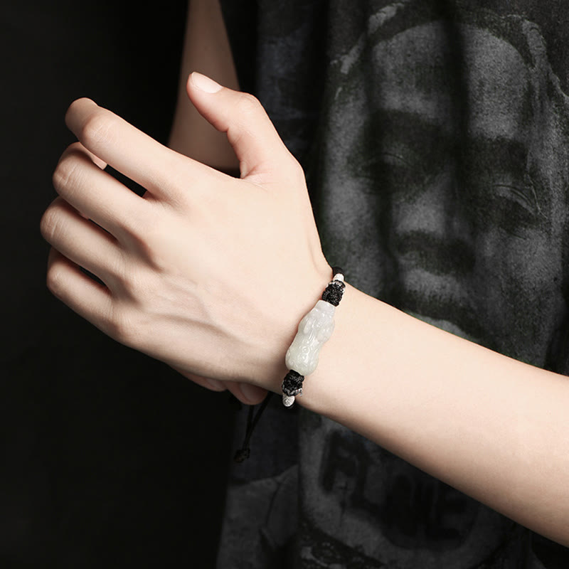 Natürliches Jade-PiXiu-Armband für Glück und Wohlstand, 14–26 cm