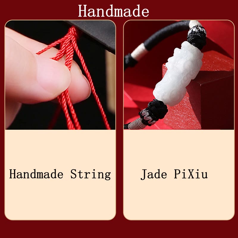 Natürliches Jade-PiXiu-Armband für Glück und Wohlstand, 14–26 cm