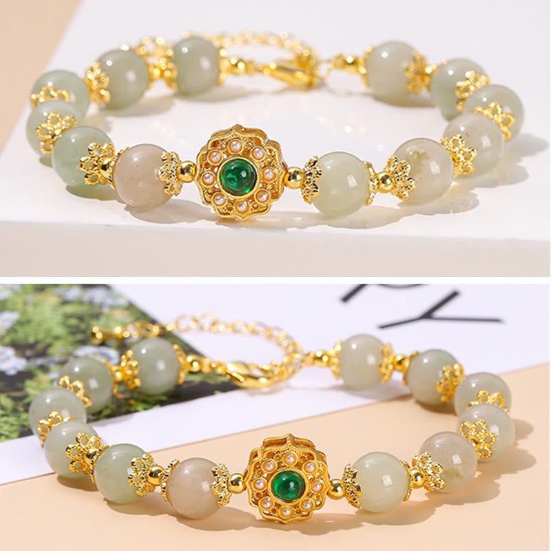Natürliches Jade-Wohlstandsarmband für Überfluss und Glück