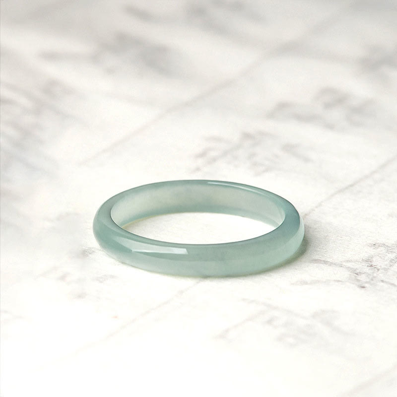Natürlicher Jade-Glücksring 18 mm rund/quadratisch | Heilende Klänge