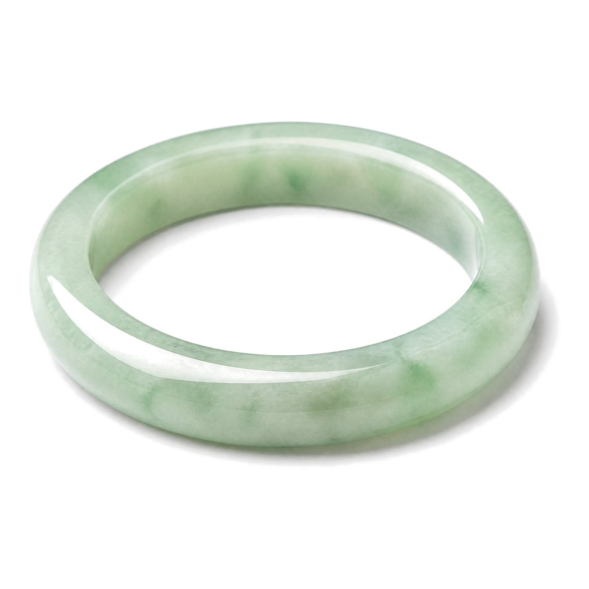Natural Jade Prosperity and Abundance Ring, on a white background