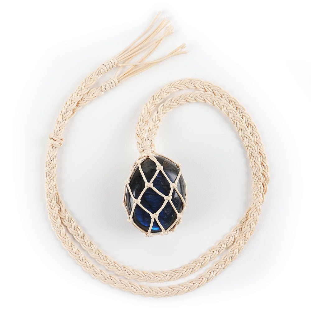 Natural Labradorite Pendant 1.3x1.7in for Protection