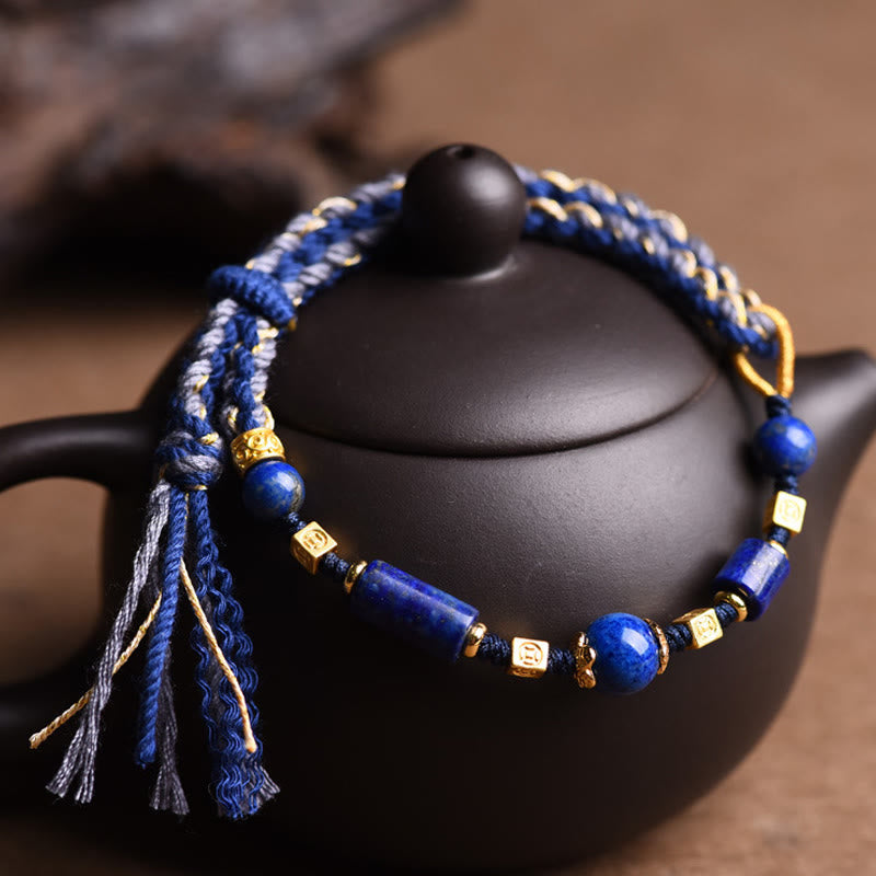 Natürliches Lazurit-Balance-Armband | Positives Energieseil