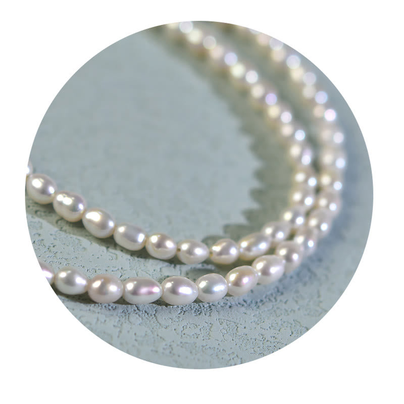 Natürliche Perle Larimar Aufrichtigkeit Halskette 40cm | Heilende Klänge