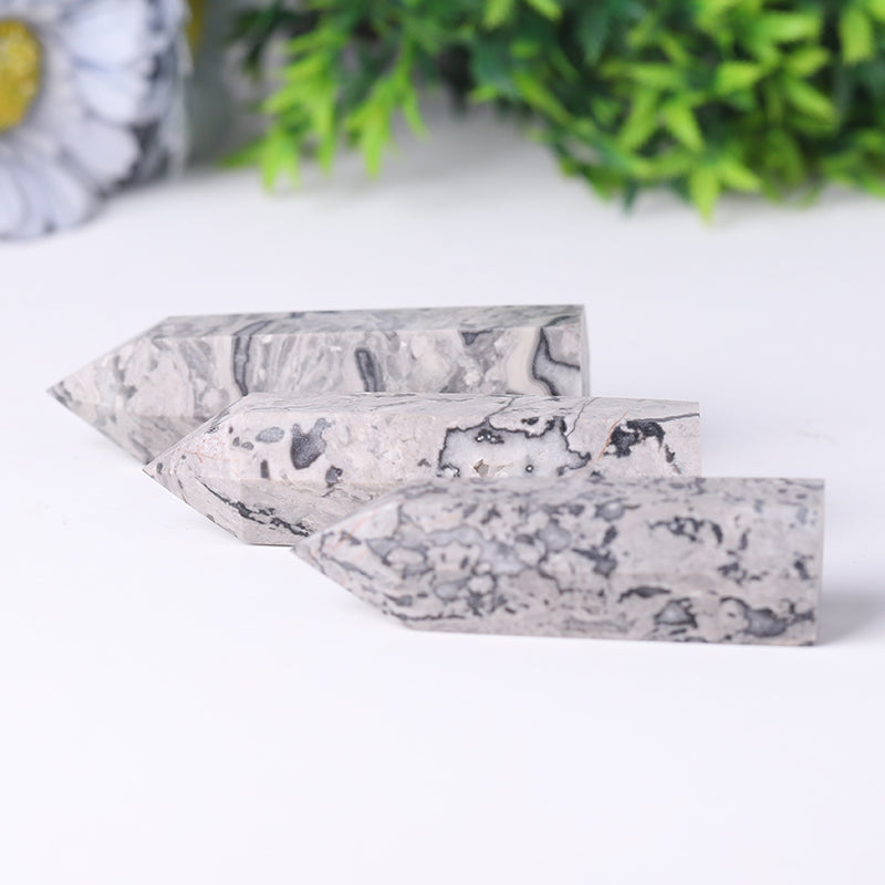 Natural Picasso Jasper Crystal Obelisk 2.4-4.5 inch Tower