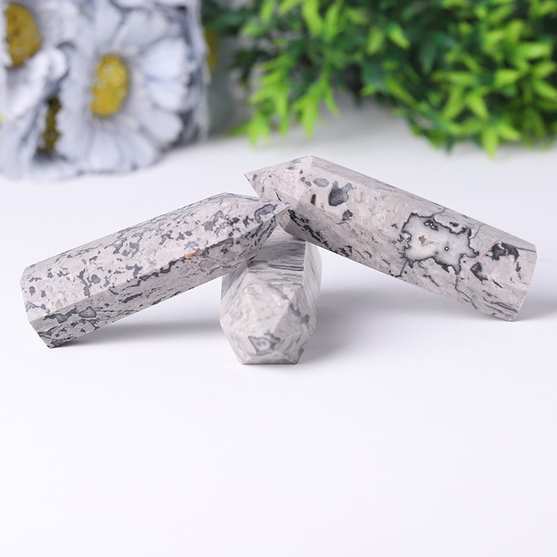 Natural Picasso Jasper Crystal Obelisk 2.4-4.5 inch Tower
