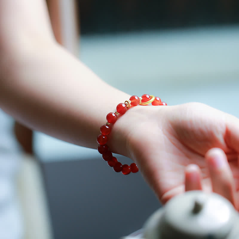 Natürliches rotes Achat-Vertrauensarmband für Ruhe und Wachstum