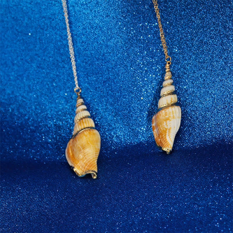 Natürliche Shankha-Muschelschale, spirituelle Glückskette