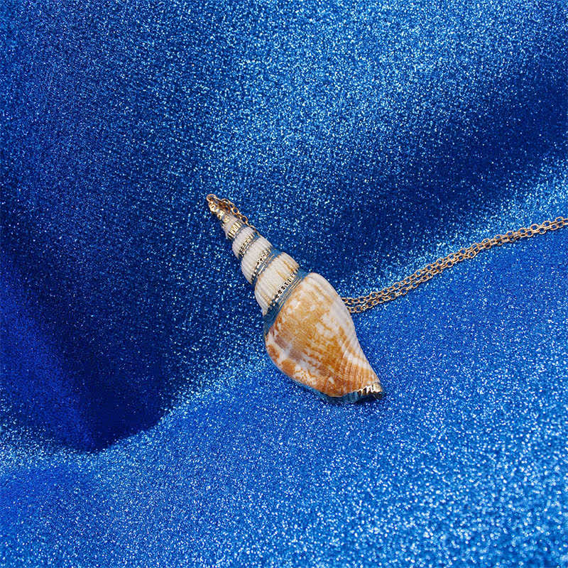 Natürliche Shankha-Muschelschale, spirituelle Glückskette