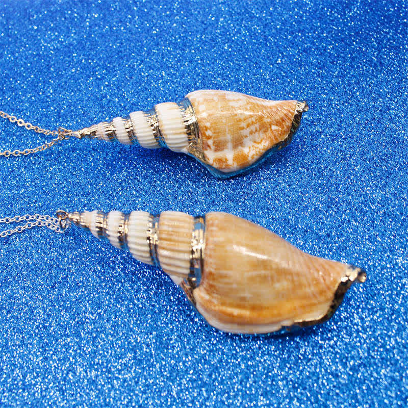 Natürliche Shankha-Muschelschale, spirituelle Glückskette