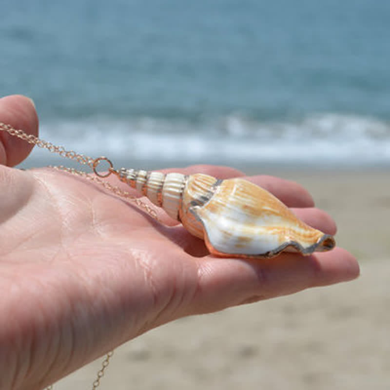 Natürliche Shankha-Muschelschale, spirituelle Glückskette