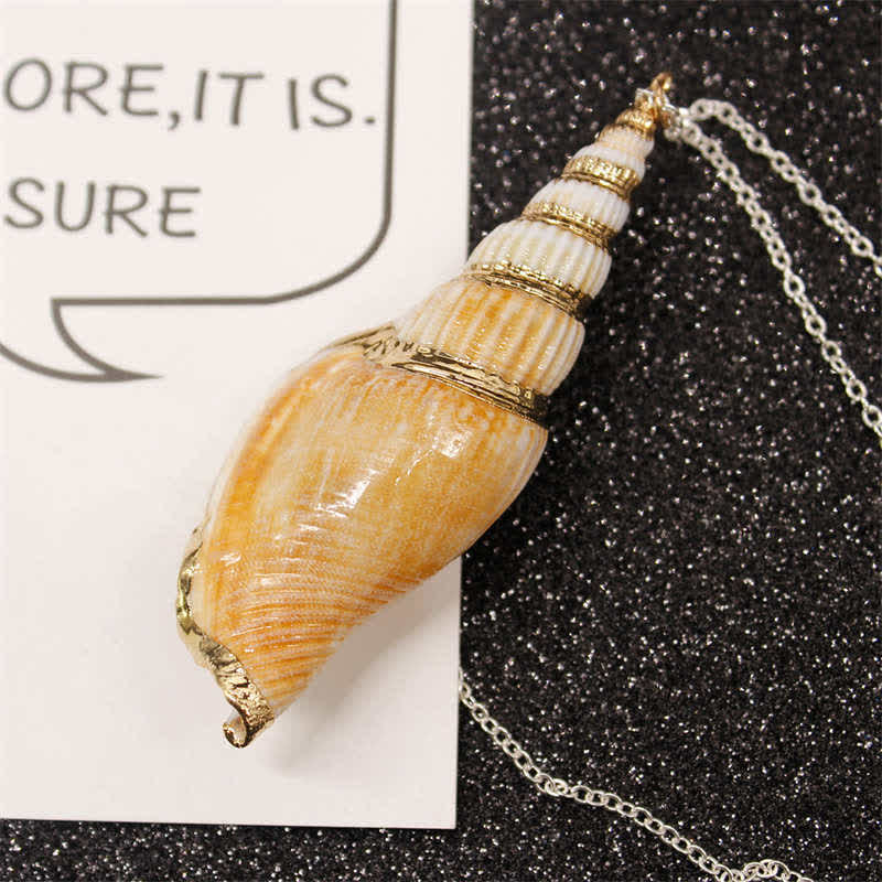 Natürliche Shankha-Muschelschale, spirituelle Glückskette