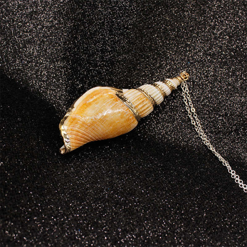 Natürliche Shankha-Muschelschale, spirituelle Glückskette