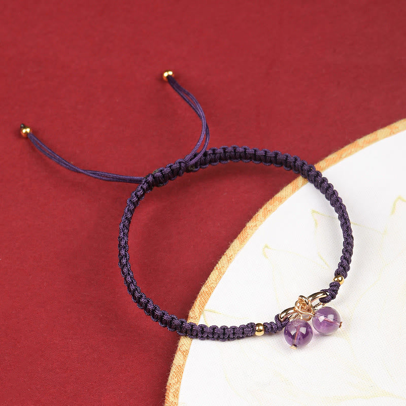 Natürliches Erdbeerquarz-Amethyst-Grün-Phantom-Armband für positive Energie