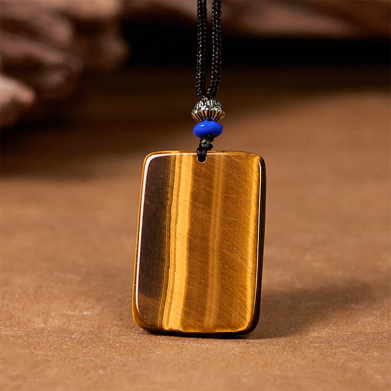 Natürlicher Tigerauge-Schutzseil-Halskettenanhänger