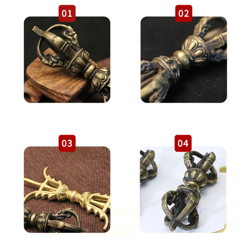 Nepal Handgefertigtes Kupfer Vajra Dorje Meditationskraft Dekor