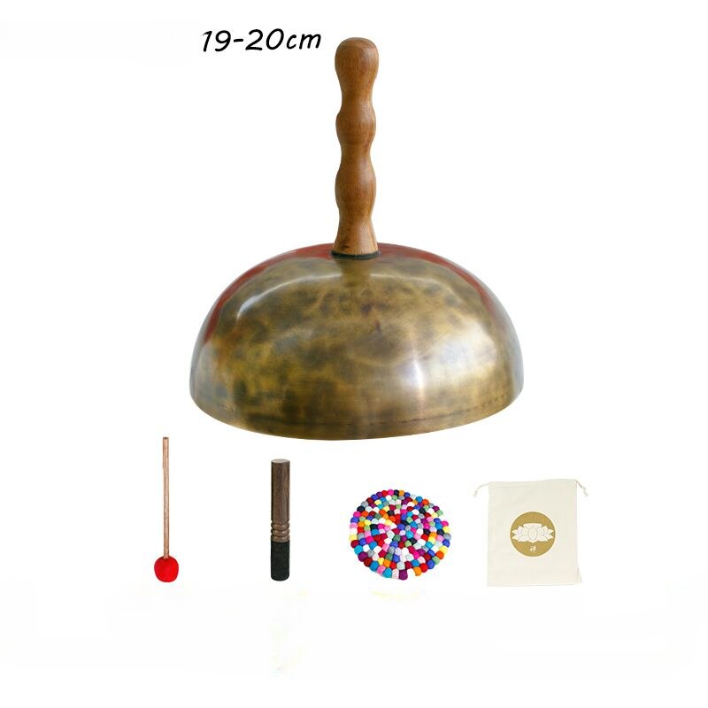 Brass meditation bowl and wooden striker from Nepal Handmade Tibetan Meditation Bell Instrument