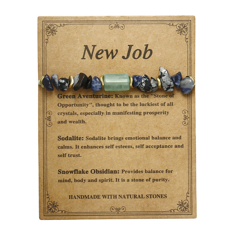 Neues Job-Obsidian-Armband mit grünem Aventurin und Sodalith für Glück