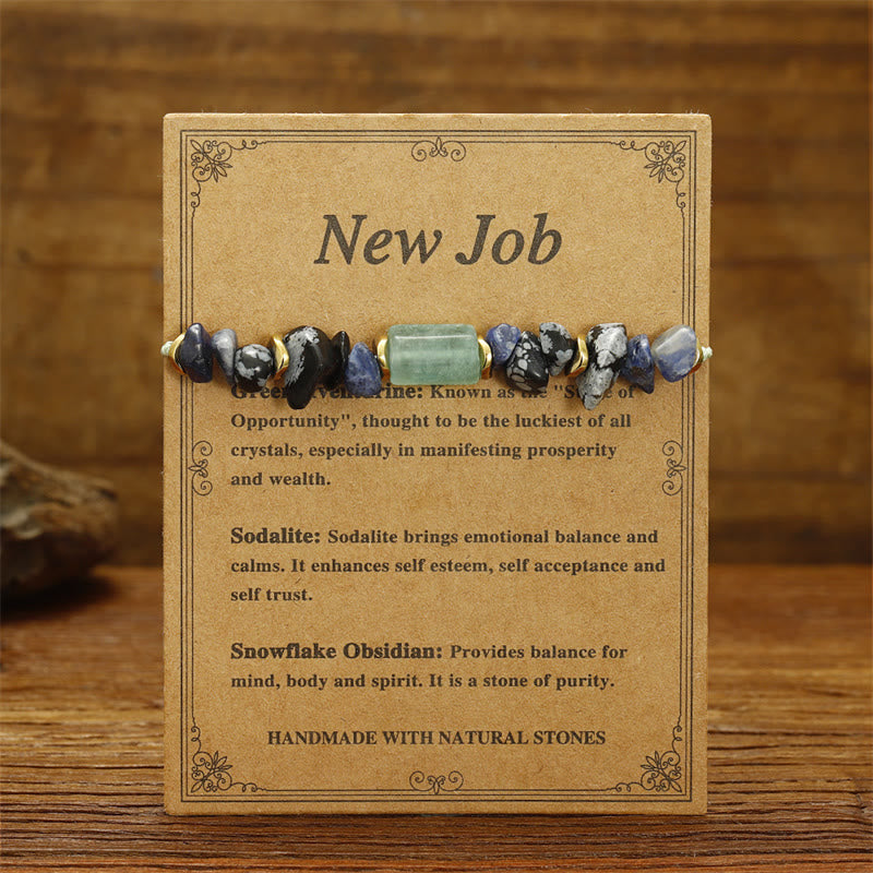 Neues Job-Obsidian-Armband mit grünem Aventurin und Sodalith für Glück