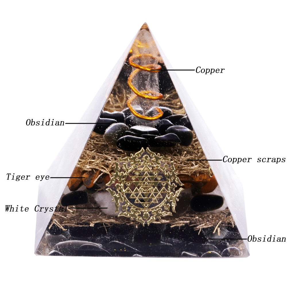 Obsidian Guardian Orgonpyramide – Energieharmonie-Dekor